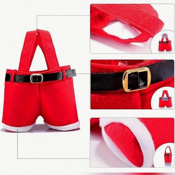 NWT Lot of 6 Santa Pants Gift Bags For Candy Trinkets - Picture 7 of 8